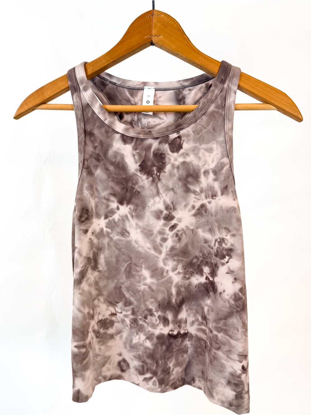 lululemon athletica Taupe Tie-Dye Scoop Neck Tank